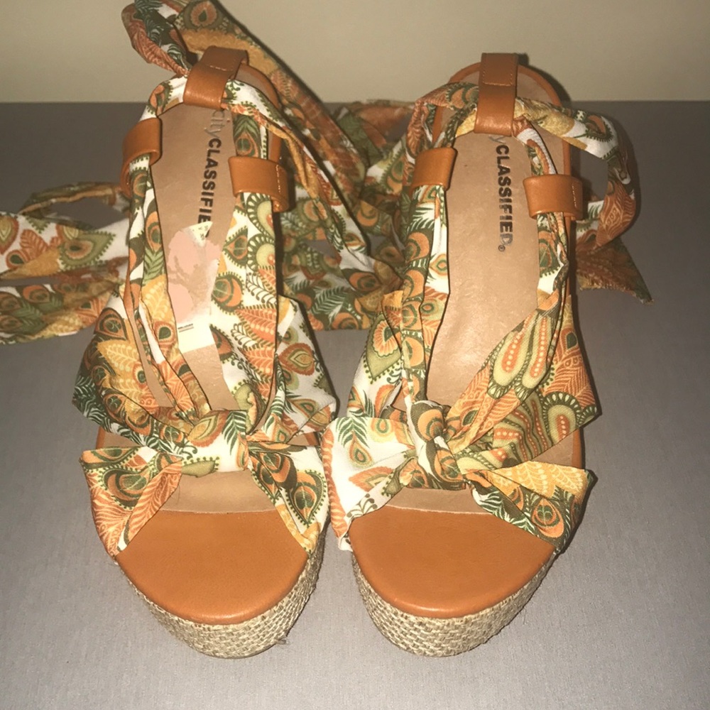 NEW ESPADRILLES LACE UP WEDGE SANDALS